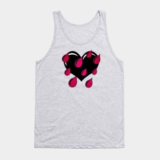 Weeping Heart, Black and Red Tank Top